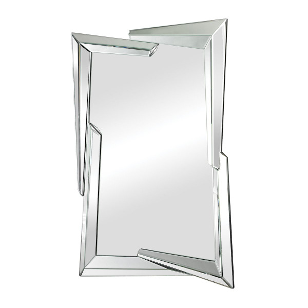 Juxtaposed Angles Clear Beveled Edge Glass Mirror (114-65)