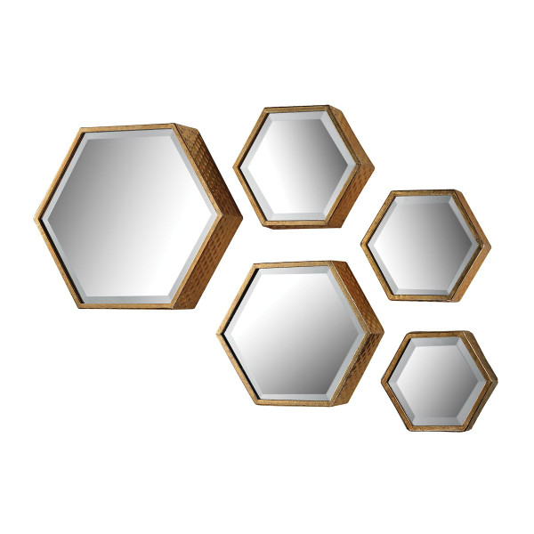 Hexagonal Mirrors - Set Of 5 (138-170/S5)
