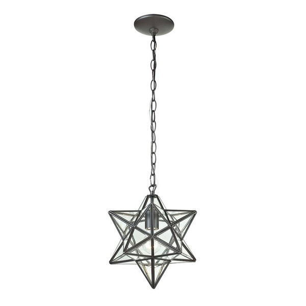 Star 1 Light Pendant In Clear Glass (145-001)