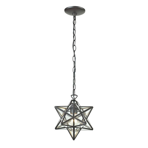 Star 1 Light Pendant In Clear Glass (145-002)