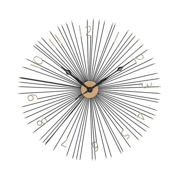 Shockfront Black And Gold 36-Inch Metal Wall Clock (351-10230)