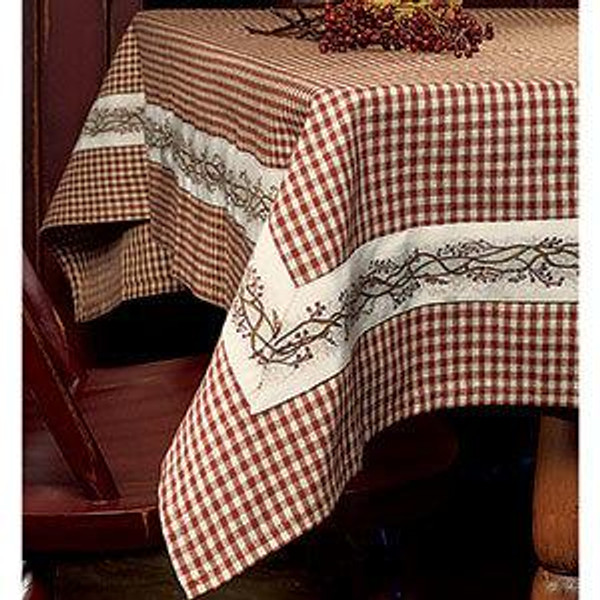 60X90" Burgundy Berry Vine Tablecloth (Pack Of 3) (50059)