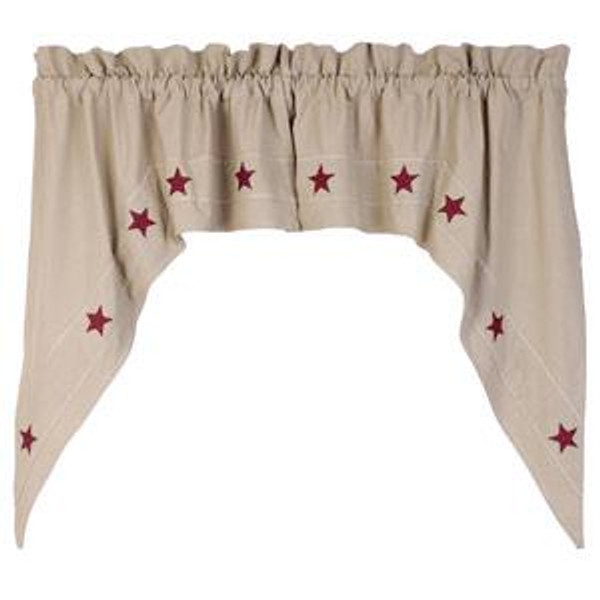 72X36" Heritage Star Lined Swag (Pack Of 3) (60793)