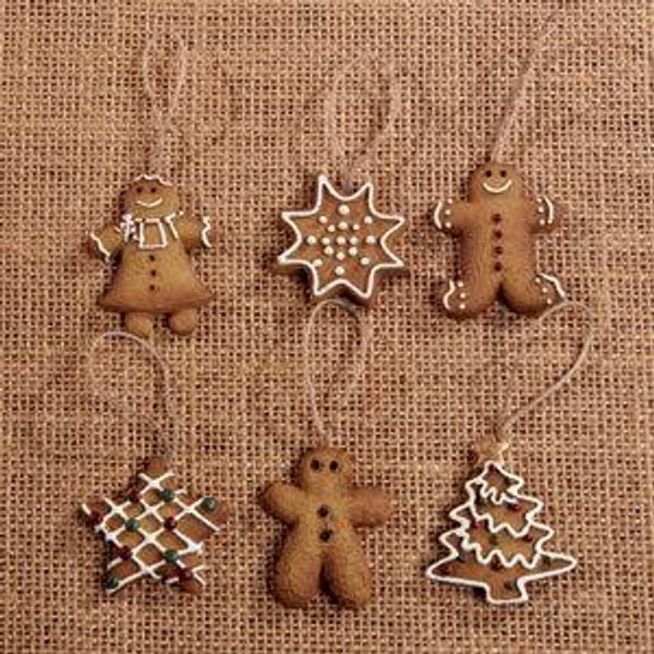 1.5X1" Mini Gingerbread Ornaments Set/6 (Pack Of 9) (80806)