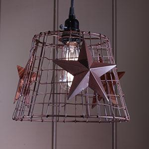 10.75X11" Primitive Star/Wire Basket Light (Pack Of 2) (80943)