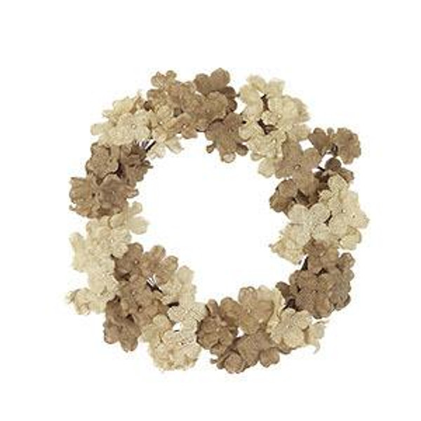 12" Outer Mixed Burlap Hydrangea Wreath (Pack Of 4) (82914)