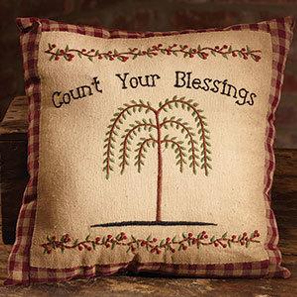 10X10" Berry Vine/Blessings Pillow (Pack Of 6) (83415)