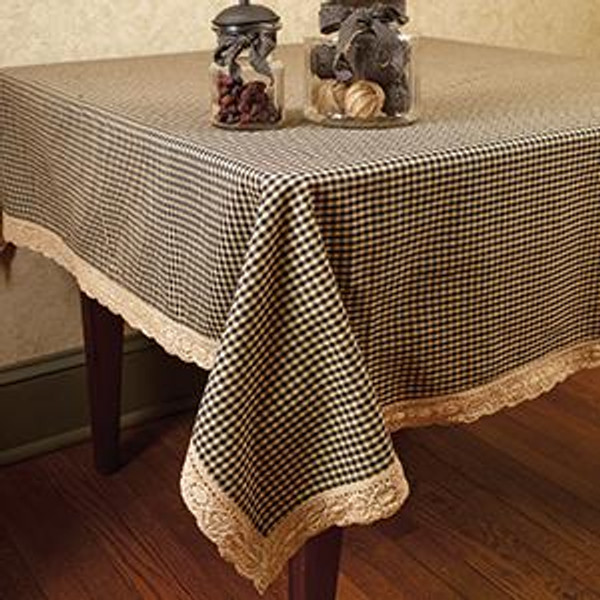 60 X 90 In. Blk Granny'S Check Tablecloth (Pack Of 2) (89135)