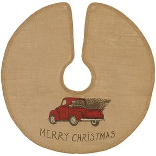 24" Red Truck/Christmas Tree Skirt (Pack Of 6) (95581)