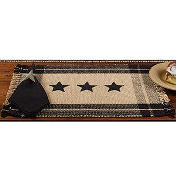 Black Simply Stars Placemats Set/2 (Pack Of 7) (95795)