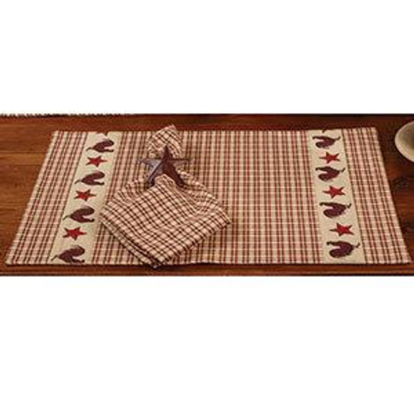 13X19" Rooster 'N' Stars Placemat (Pack Of 16) (95977)