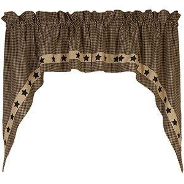 72X36" Colonial Black Star Swag (Pack Of 4) (97187)