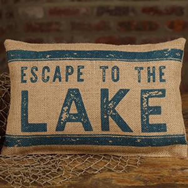 Burlap Escape/Lake Pillow (Pack Of 9) (98227)