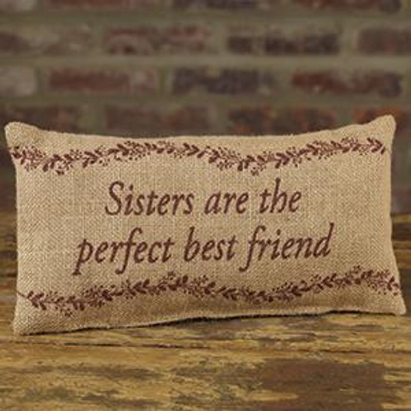Small Burlap Sisters/Friend Pillow (Pack Of 12) (98490)