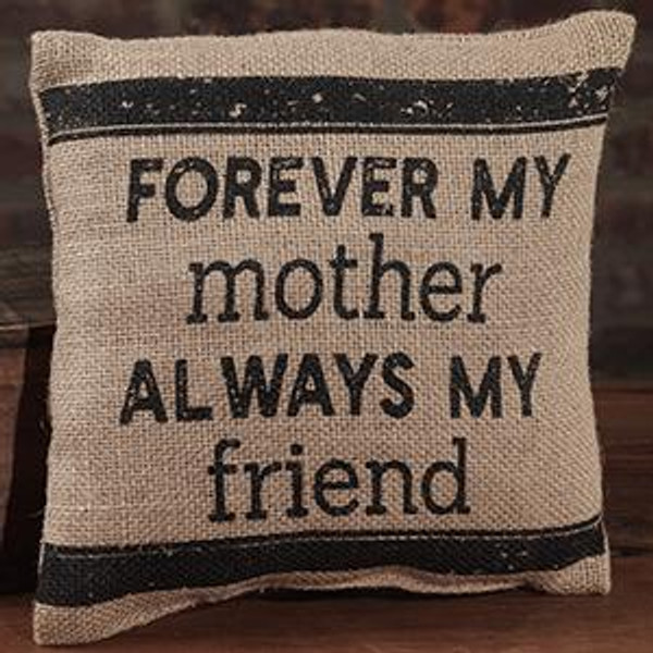 8X8" Small Burlap Mother/Friend Pillow (Pack Of 13) (99408)