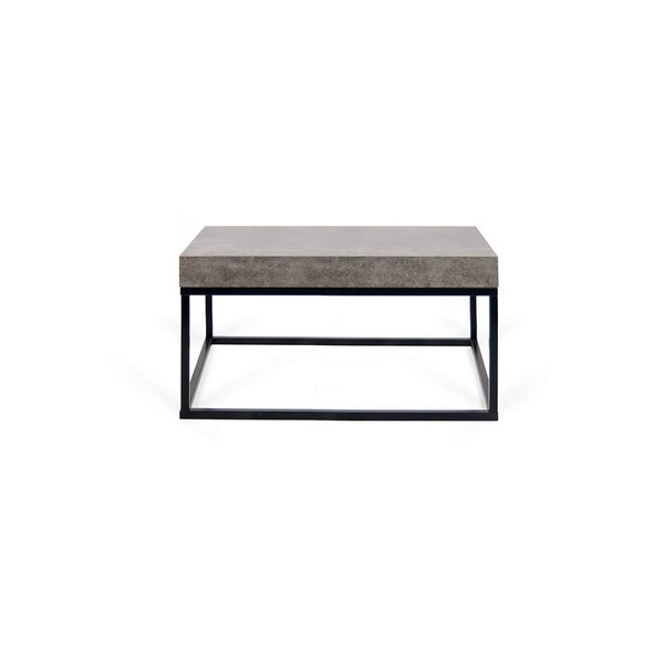 Petra Square Coffee Table Concrete Look Top/Black Legs 5603449627118