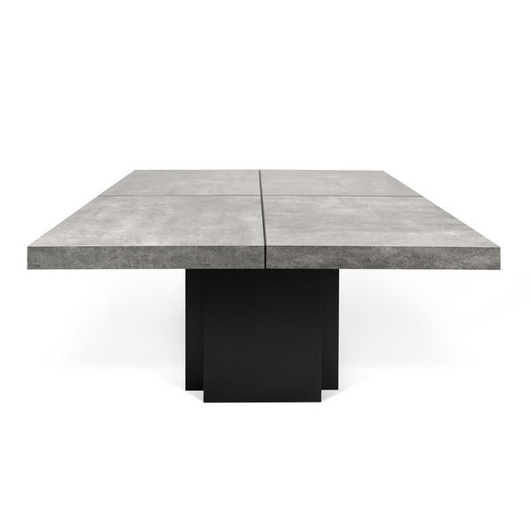 Dusk 59" Dining Table Concrete Look/Pure Black 5603449613265
