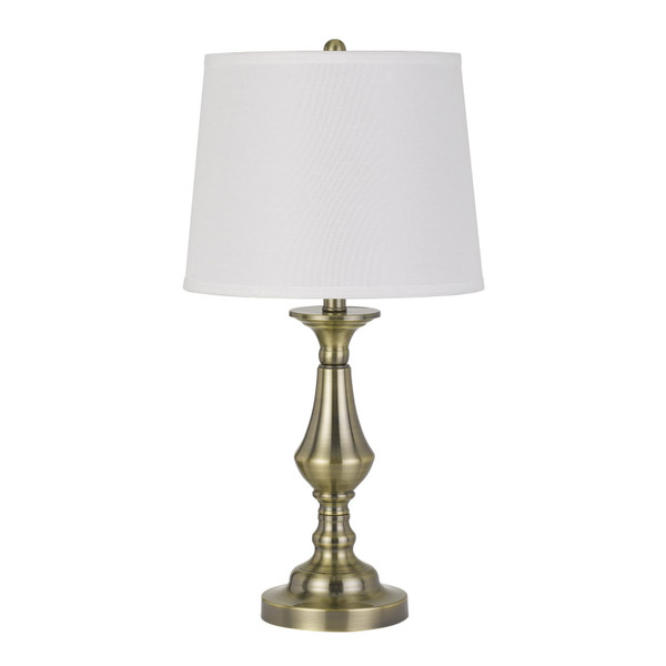 100W Alcoy Metal Table Lamp With Taper Drum Linen Hardack Shade (Priced And Sold As Pairs) (BO-2945TB-2)