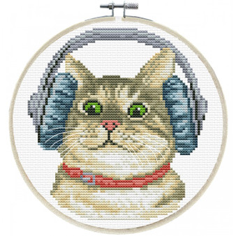 DJ Kitty No Count Cross Stitch Kit