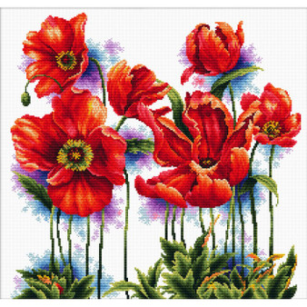 Lovely Poppies No Count Cross Stitch Kit