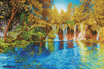 Picturesque Falls Plitvice Lakes National Park Croatia Diamond Painting Kit