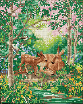 Doe and Her Fawn Diamond Painting Kit