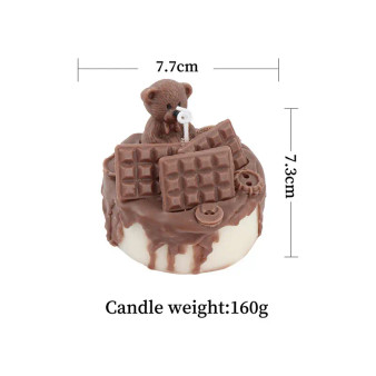 Chocolate Bear Cake Candle