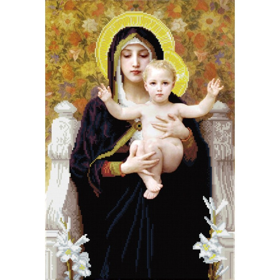 La Vierge au Lys (après William-Adolphe Bouguereay) Diamond Dotz Diamond Painting Kit