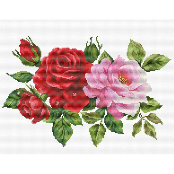 Rose Bouquet No Count Cross Stitch Kit