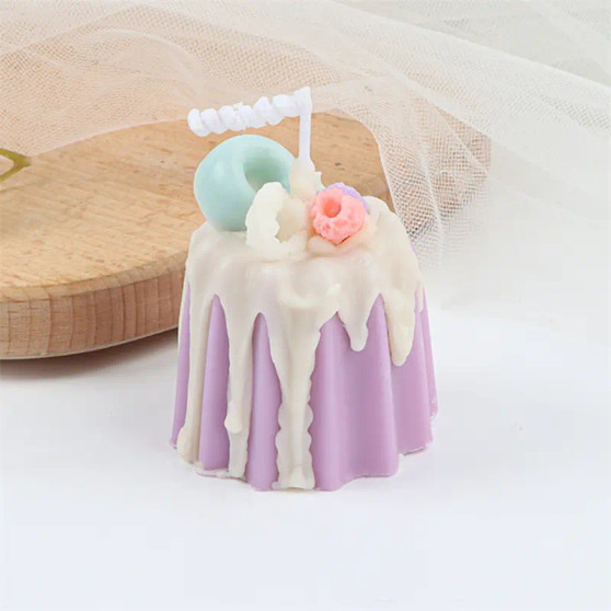Purple & Brown Creamy Puddings Candle Set