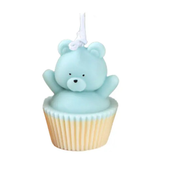 2 x Blue Cupcakes Candle Set
