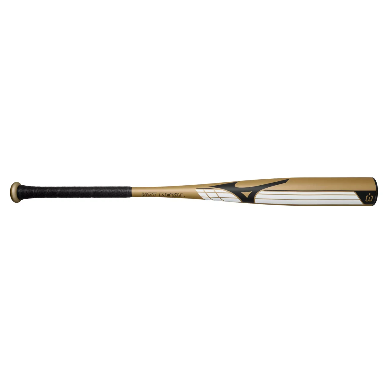 HOT METAL - BBCOR Baseball Bat (-3), Gold/Black - Mizuno USA