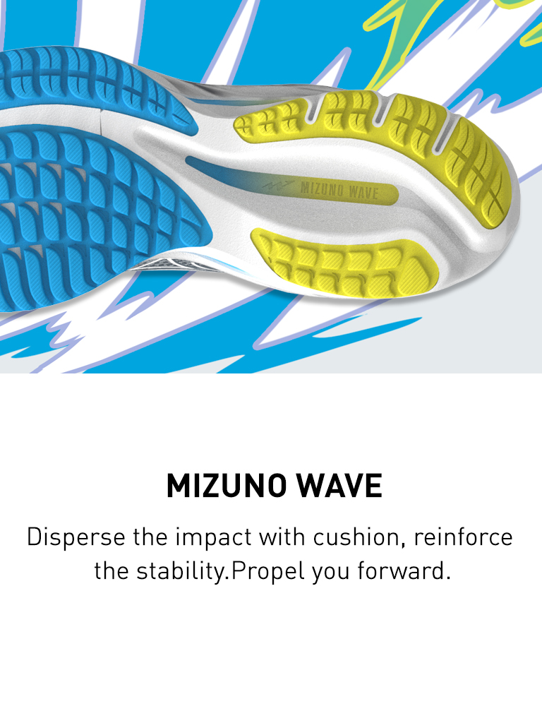 Mizuno Wave Rider 27 Amsterdam Running Shoes Men - Lapis Blue / Gluten  Yellow / Poseidon