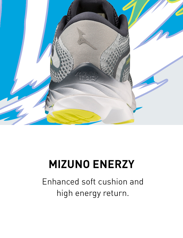 Mizuno WAVE RIDER 27 - Zapatillas de running neutras - luminous/white/jet  blue/amarillo 