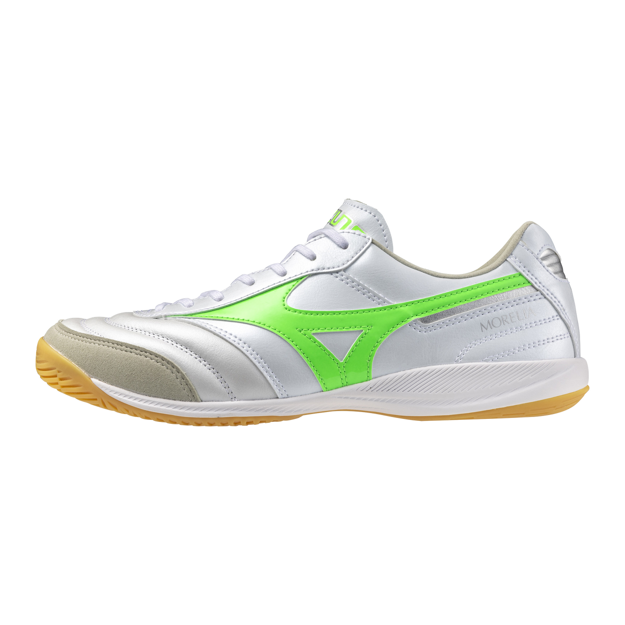 モレリアイン　エリート Morelia Sala Elite IN Indoor Soccer Shoe, White/Neon Green