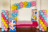 Arreglo de globos y Coroplast de Baby Shark