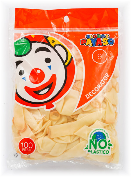Globo Payaso Látex 9 100pz Transparente Globo Payaso Látex 9 100pz Transparente