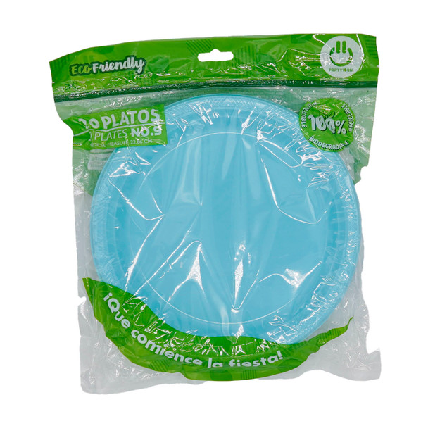 Plato 20pz Azul Cielo Party Is One NO.9