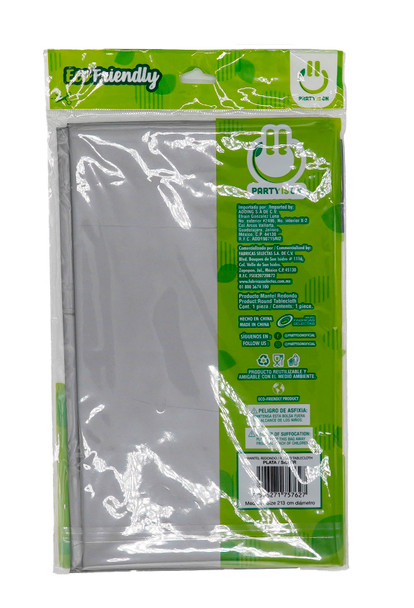 Mantel Redondo Plata 213cm de radio Party Is One