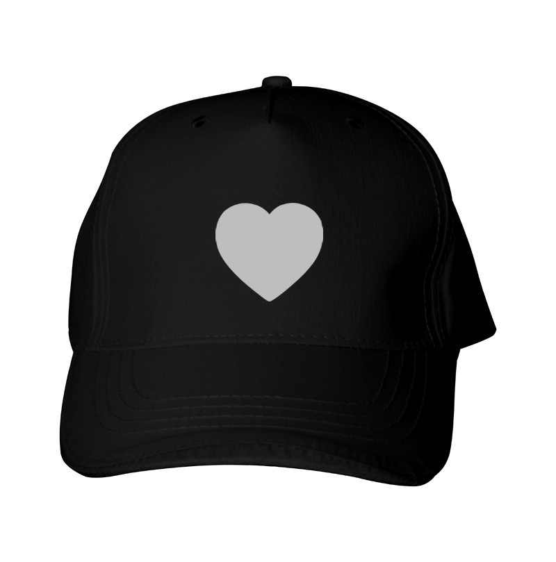 Reflective baseball Cap Heart Silver