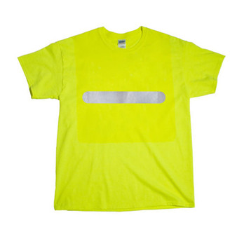  Two Point -  Hi-Vis  T-shirt - Horizontal bar  front & vertical bar rear- Lime 