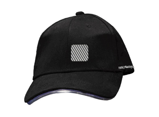 Reflective baseball cap with clear trim on visor - Rounded square