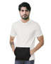 Kangaroo pocket t-shirt / Two Tone color - White - Black pocket - 