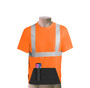 HI - VIZ  ANSI T-shirt with utility pocket  :  utileeT -  Type R Class 2-  Orange