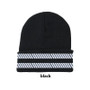  Reflective beanie - Black with double  reflective bars 