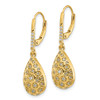 14k Diamond Honeycomb Leverback Earrings