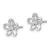 14k White Gold Diamond Flower Earrings