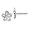 14k White Gold Diamond Flower Earrings