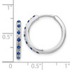 14k White Gold Diamond and Sapphire Hinged Hoop Earrings
