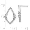14k White Gold Polished Diamond Bezel Set Teardrop Post Earrings
